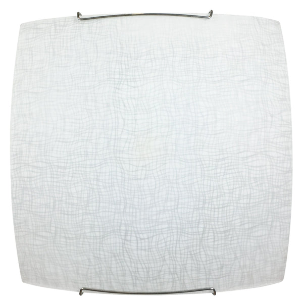 acquista Plafoniera 1xE27 Ganci Cromo Vetro Lastra Serigrafato Bianco E-Energy Rebecca