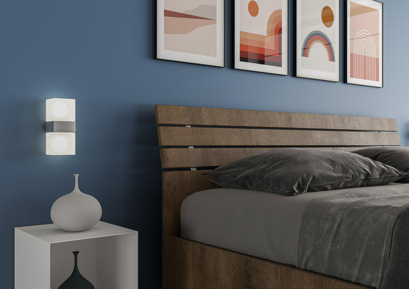 Letto Matrimoniale con Alzata Comoda Testata Inclinata a Doghe Ankel Noce Varie Misure