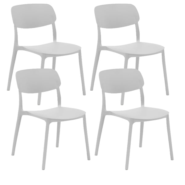 online Set 4 Sedie 46x79x54 cm in Polipropilene Elodie Bianca