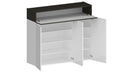 Scarpiera 3 Ante e 1 Ripiano a Ribalta 114x35x100 cm Savona 3A 1R Bianco Opaco/Grigio Ardesia  