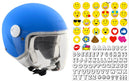 Casco Demi-Jet per Bambini Visiera Lunga CGM Magic Smile 205S Azzurro Opaco YS - (49-50 cm)