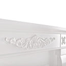 Camino Elettrico da Pavimento 116x150x33 cm Effetto Fiamma 1500W Torino Bianco