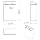 Pattumiera per Raccolta Differenziata 2 Scomparti 120 L 60x30x96 cm in Acciaio Verniciato Bianco