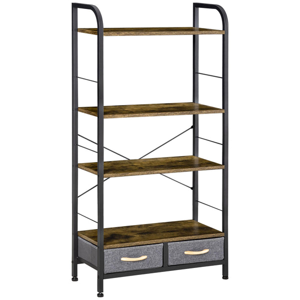 online Libreria 4 Scaffali 2 Cassetti 64x27,5x121 cm in Acciaio e Truciolato