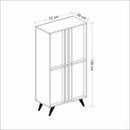 Credenza alta Rilla 4 ante antracite noce 72x139 cm