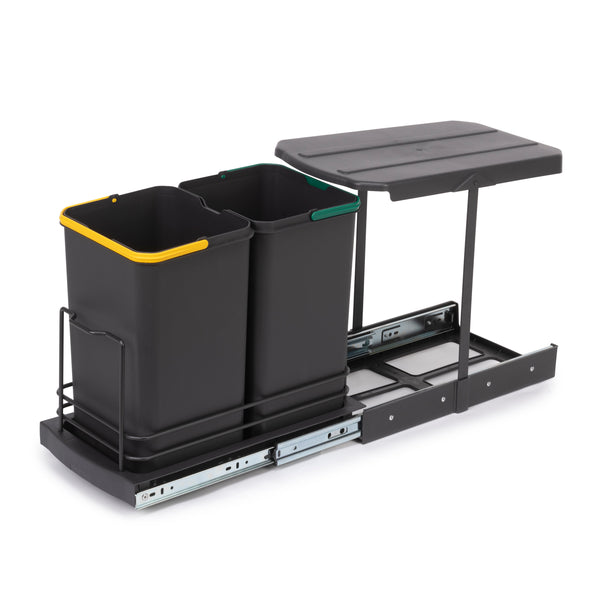 online Pattumiera da Cucina ad Estrazione 2x 12 L in Plastica Emuca