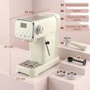 Macchina Caffè Espresso Semiautomatica 20 Bar 1350 W con Lancia Montalatte 1 o 2 Tazze Acqua Calda e Scaldatazze in Acciaio Inox e ABS      