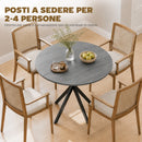 Tavolo da Pranzo Rotondo Stile Industriale Ø80x75 cm con Piano in Truciolare e Gambe a Croce in Acciaio Grigio      