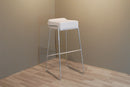 Set di 2 Sgabelli in Similpelle Morbida 83x39x40 cm TFT Stool Bianco