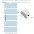 Porta Scorrevole Vetrata 102,5x205 cm Satinata a Strisce Trasparenti 