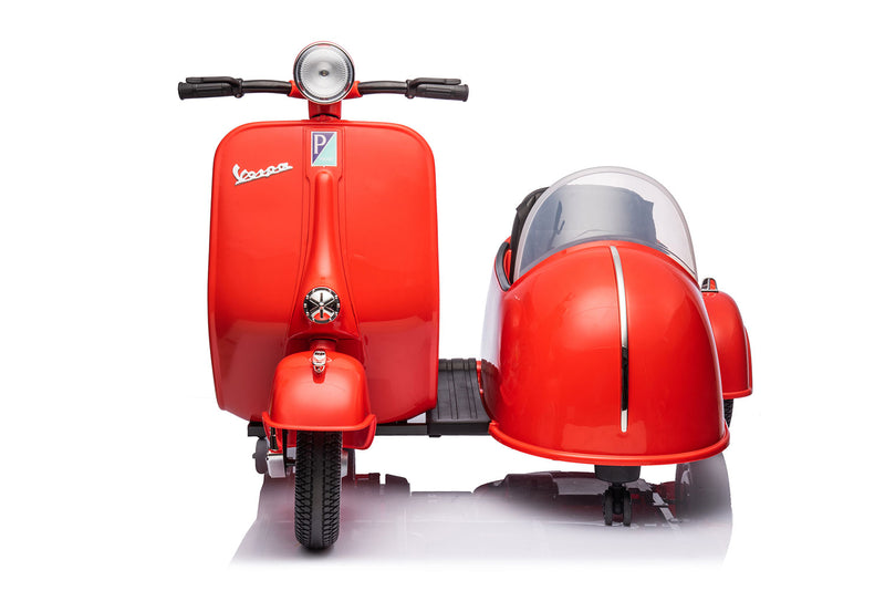 Moto Elettrica per Bambini Licenza Piaggio Vespa Sidecar 12V Rosso  