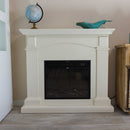 Camino Elettrico da Pavimento 113,7x102,2x28,2 cm Effetto Fiamma 1500W Sined Cetona Bianco