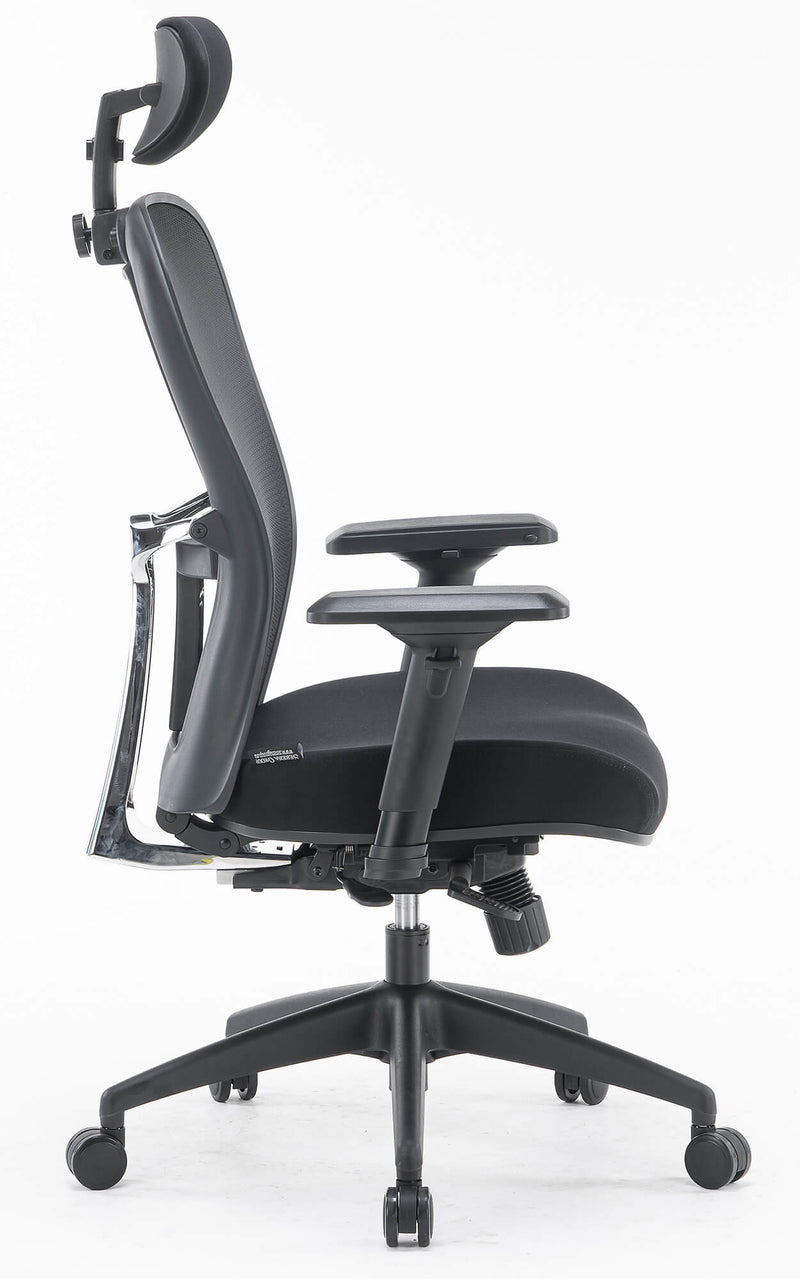 Sedia Poltrona Direzionale da Ufficio in Tessuto e Rete Pasadena Nera