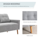 Divano 2 Posti in Tessuto 15x76x88 cm  Grigio