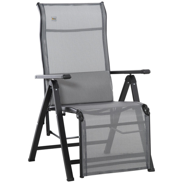 Sedia Sdraio Zero Gravity Reclinabile 70x65x111 cm in Acciaio e Tessuto a Rete Grigio online