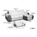 Copridivano Trapuntato in Microfibra con Penisola Sinistra Marrone