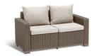 Divano 2 Posti da Giardino 141x68x71,5h cm Keter California Cappuccino