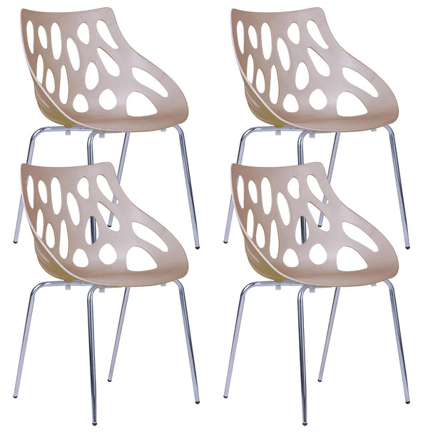 Set 4 Sedie Attesa da Ufficio in Polipropilene Tosini Orlando Marrone prezzo