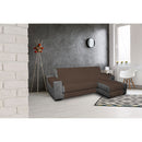 Copridivano Trapuntato in Microfibra con Penisola Destra Marrone