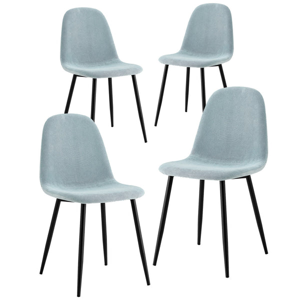Set 4 Sedie 43x42x86 cm in Tessuto Bella Azzurro Pastello online
