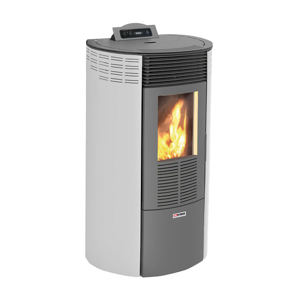online Stufa a Pellet Ad Aria 9 Kw 230 M3 King 12 Round Bianco