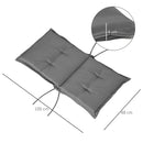 Set 2 Cuscini per Serdie da Giardino 100x48 cm con Schienale Alto in Poliestere Grigio Scuro