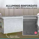 Cassetta degli Attrezzi 76,2x33x24,4 cm Capacità 43L con Serratura 2 Chiavi e Maniglia Laterale in Alluminio Argento      