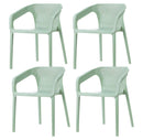 Set 4 Sedie da Giardino Impilabili 54x74x57 cm in Polipropilene Siena Salvia