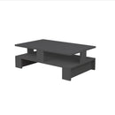 Tavolino da salotto 80x50x27,5 cm Mansu antracite doppio ripiano