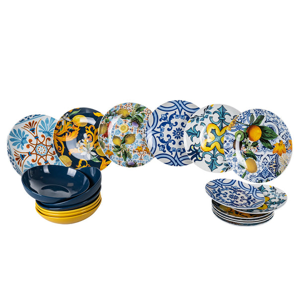 Servizio Piatti 18 Pezzi in Porcellana e Gres VdE Tivoli 1996 Italian Beauty prezzo