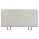 Testiera Letto Imbottita 160x10x73 cm con Motivo a Diamante in Ciniglia Bianco      