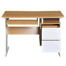 Scrivania da Ufficio con 2 Cassetti e Ripiano Tastiera Scorrevole in Legno 105x54x75 cm 