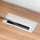 Set 5 Passacavi Rettangolari da Incasso per Scrivania 16x8 cm in Alluminio Emuca