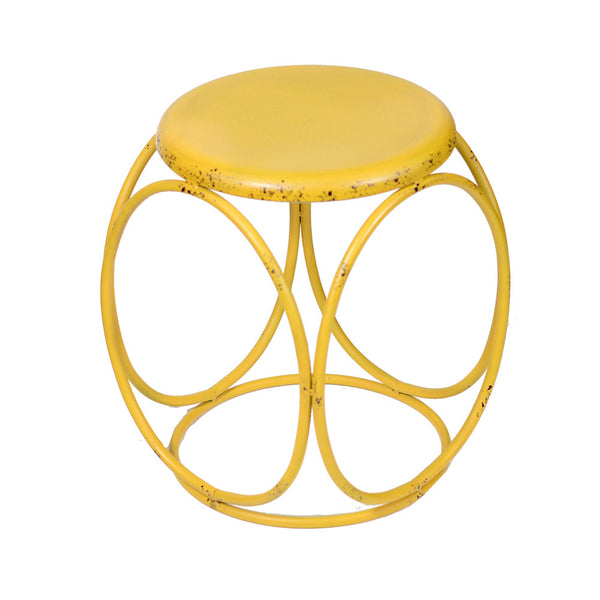 Sgabello Tondo in Metallo Ø35x45cm Tiny Giallo online