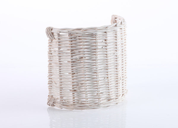 Paralume per Applique Semicircolare 27xH25 cm in Vimini Bianco prezzo