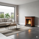 Camino a Bioetanolo da Pavimento 66x65x28 cm Vannini Bricchetto