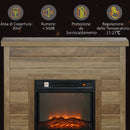 Camino Elettrico da Pavimento 1800W Effetto Fiamma e Telecomando 96,5x22x81,7 cm color Legno