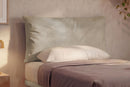 Letto Singolo con Rete Rivestita Microfibra Sabbia Tessis Testata Soft Varie Misure