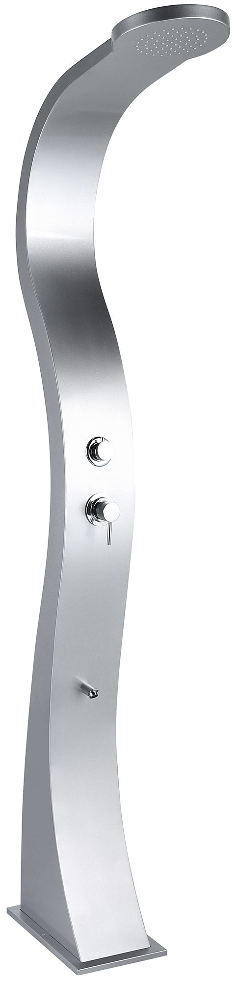 sconto Doccia da Esterno Giardino Miscelatore e Lavapiedi Grigio Metallizzato