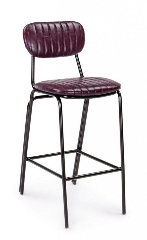 sconto Sgabello Bar Debbie Bordeaux Vintage Imbottito in Similpelle