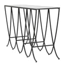 Console Dark 140x40x80 cm in Ferro e Specchio Nero