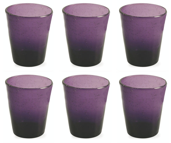 acquista Set 6 Bicchieri Ø9x10 cm in Vetro Soffiato Villa d'Este Home Tivoli Cancun Viola
