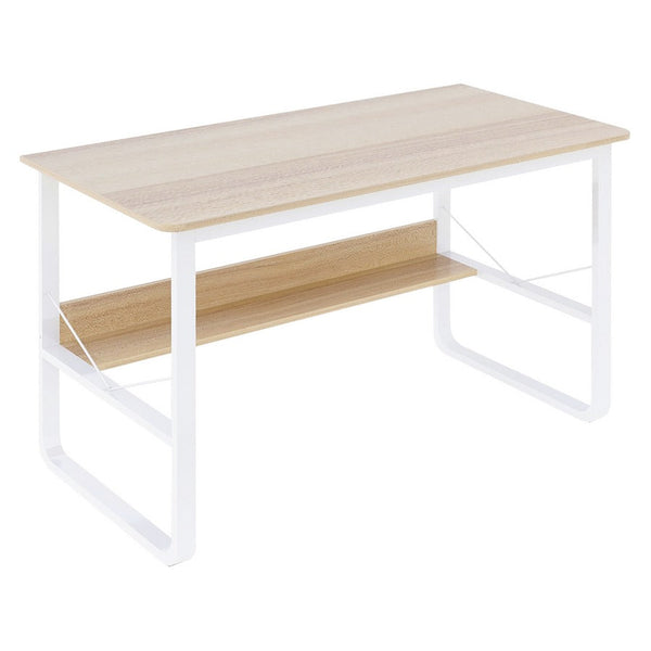 Scrivania da Ufficio 120x60x72 cm in Metallo e Legno Carla Bianco/Frassino prezzo