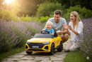 Macchina Elettrica per Bambini 12V Licenza Ufficiale Audi SQ8 E-Tron con Telecomando e Sedile Pelle Giallo