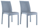 Set 2 Sedie da Giardino in Stile Rattan Grigio