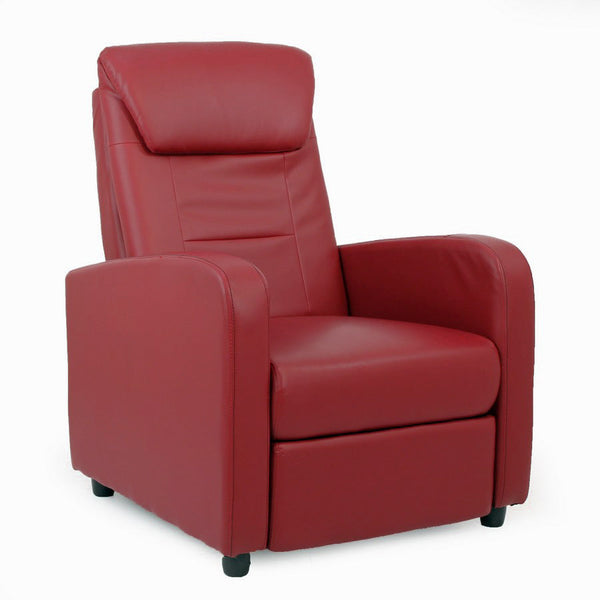 sconto Poltrona Relax Reclinabile Manuale in Similpelle Marta Burgundy