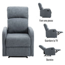 Poltrona Relax Manuale Reclinabile in Tessuto Tortora