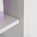 Mobiletto da Parete Salvaspazio 4 Ripiani Anta in Legno Bianco 53x14.5x50.5 cm