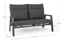 Divano 2 Posti 152x81x98h cm Recl con Cuscini Kledi Antracite