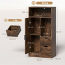 Mobile Bagno Slim 50x25x100 cm con Cassetti e Scomparti Aperti in Truciolato Marrone Rustico      